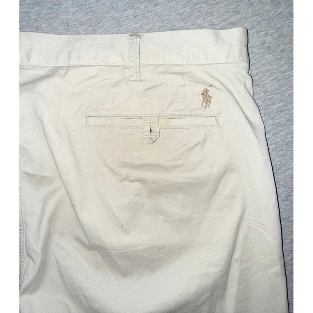 Polo Ralph Lauren Mens Stretch Straight Fit Pants Size 40x30 Beige Preppy Ivy